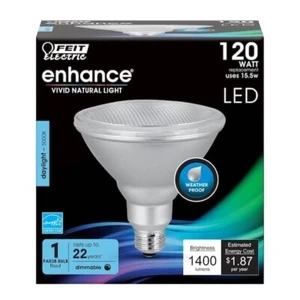 (2 pack) FEIT 155 watt PAR38 LED Bulb 1400 lumen Daylight Floodlight 120 Watt - Picture 1 of 5