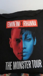 Eminem Rihanna The Monster Tour Trapstar Black Graphic 2 Sided T-Shirt Size L - Picture 1 of 4