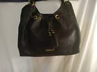  LIZ CLAIBORNE Black purse handbag  15.5'' x 11.5"  Gold accents  9" Drop