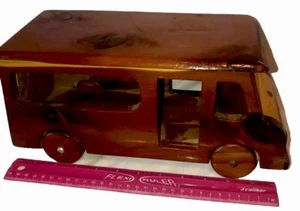 Large Vintage Cedar Hut Handmade Bus Step Van Rolling Rare Toy Figurine MCM - Picture 1 of 9