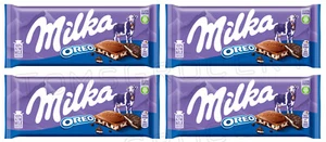4 MILKA OREO Milk Chocolate Bars with Biscuit Pieces German Sweets 100g 3.5oz - Picture 1 of 3