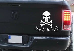 Auto Motorrad Aufkleber Skull Totenkopf See U in Hell Helm Punisher ähnlich - Bild 1 von 3