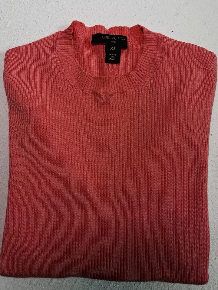 Louis Vuitton Salmón Rosa Mezcla Cachemira y Seda Manga Corta Foto 1 de 4