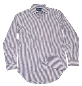 $ 125 Polo Ralph Lauren Herren Baumwolle Hemd lila marineblau weiß gestreift 15 32/33 - Bild 1 von 3