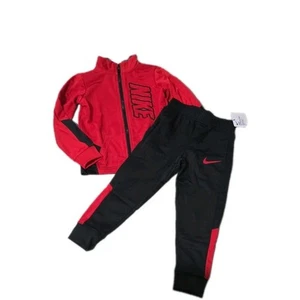 Nike NWT Boys 2 Pc Tricot Track Set Red /Black Sz 4 - Picture 1 of 5