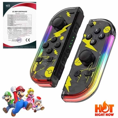GENERIKUM Für Joy Con Controller mit LED inkl 2er Set für Nintendo Switch Wireless Gamepad