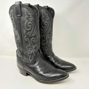 Botas de Vaquero Justin Buck Western Para Hombre Talla 8.5 EE Cuero Negro Estilo 1409 - Imagen 1 de 16