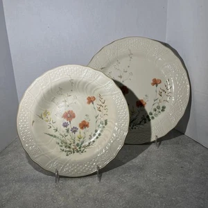 Vintage Mikasa Fine Ivory MARGAUX Floral Basket Weave Platter & Serving Bowl-265 - Picture 1 of 12