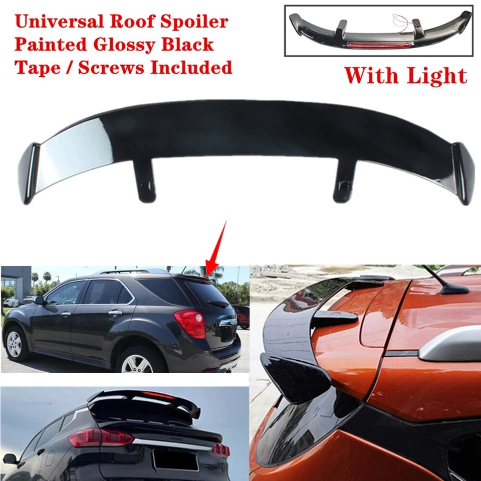 Universal Fit For Chevrolet Equinox 10-17 Rear Roof Spoiler Wing Black W/ Light Foto 1 de 4