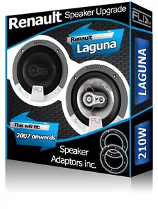 Renault Laguna Front Door Speakers Fli car speakers + speaker adapter pods 210W - Picture 1 of 1