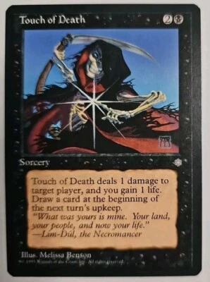 MTG Magic The Gathering Card Touch of Death Sorcery Black Ice Age 1995 - Image 1 of 2
