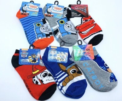 6 pares de calcetines McQueen para niños Paw Patrol PJ máscaras Thomas tanque motor coches talla 6-8 Foto 1 de 3