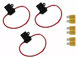 12 Gauge ATC ATO In-Line Fuse Holder Wire 12V Blade Waterproof 3 Pack 15 Amp - Picture 1 of 3