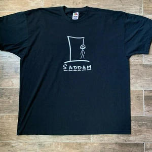 Vintage 1990s Desert Storm Saddam Hussein T-Shirt Hangman Gulf War Funny XXL 2XL - Picture 1 of 4