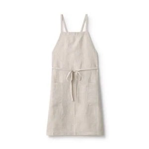 MUJI Cafe Apron Linen 100% Weave One Size Beige 12835745 - Picture 1 of 5