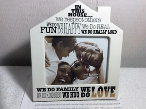 IN THIS HOUSE PHOTO FRAME New with tag CERAMIC Enesco Holds 4" by 5" photo - Picture 1 of 4