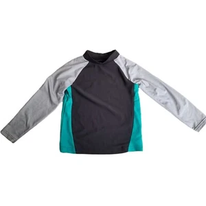 Circo Boys Rash Guard Size 5T Gray Teal Long Sleeve UV Protection Swim Shirt - Picture 1 of 4