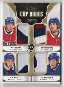 2019-20 The Cup Quad Patch Nick Suzuki Poehling Ilya Mikheyev Rasmus Sandin 3/5 - Picture 1 of 2