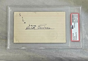 DICK POWELL, Oscar Nominee, Signed 3x5 Autographed Card - PSA/DNA Certification