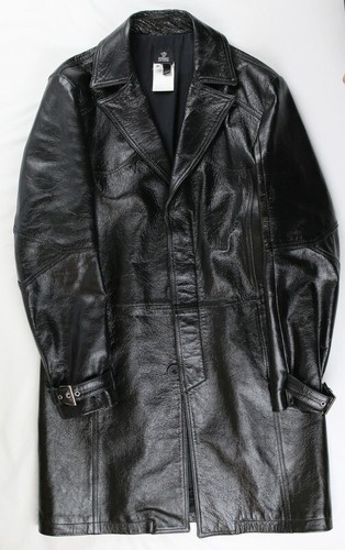 Versace Trench Cappotto Uomo Pelle 50 IT 40 US Lunghezza Media Made in Italy