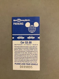 1989 Walt Disney World Parking Pass Orlando Florida - Picture 1 of 3