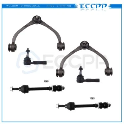 For Dodge Dakota 2WD 4WD 6Pcs Front Upper Control Arms Sway Bars Outer Tie Rods - Image 1 of 4