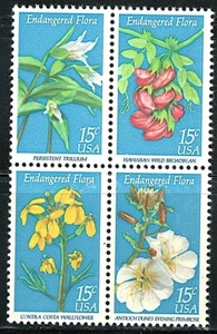 US Block of 4 Endangered Flora Issue Scott# 1783-1786, (MNH) - Picture 1 of 1