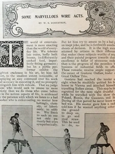 Gustave Onllaw Trio Wire Walking Tightrope Bicycle Rare Old Antique Article 1902 - Picture 1 of 4