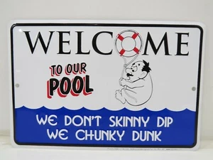 "WELCOME TO OUR POOL" Aluminum Metal Sign 12 X 8 inch - (B4C145A) - Picture 1 of 2