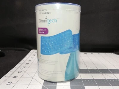 New Omnitech 107 Key Flexible Spillproof Silicone USB Keyboard Blue  - Image 1 of 3