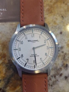 William L 1985 Step Case Stainless Steel 42mm with White Dial Light Brow Leather - Picture 1 of 12