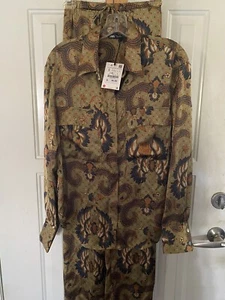 NWT Zara Printed 2 Piece Co-Ord Pajamas Set Top & Pants Outfit Size S New W Tags - Picture 1 of 10