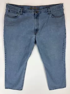 Vintage Eddie Bauer Jeans Men's 46x32 Loose Fit Tapered Light Wash Denim Cotton - Picture 1 of 12