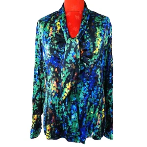 Blusa Doncaster Mezcla de Seda y Spandex Colorida Sedosa Moderna Clásica EE. UU. Talla 12 - Imagen 1 de 8