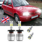 For Nissan Micra Headlight K11 K11 1993-2003 LED H4 Bulbs White + 501 Side Light