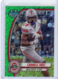 2024 Bowman University Chrome #39 Carnell Tate Green Shimmer Refractor #/99 - Picture 1 of 2
