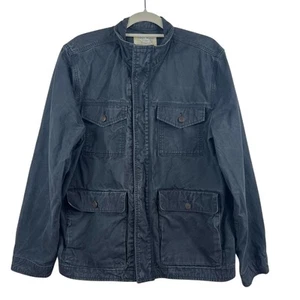 Lucky Brand Vintage Utility Jacket Mens L Charcoal Gray Snap Closure Gorpcore - Picture 1 of 12