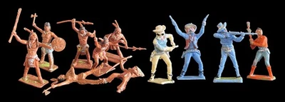 Vintage - 1960 - 11 figurines indiens et cowboys - Cherilea - Photo 1/4