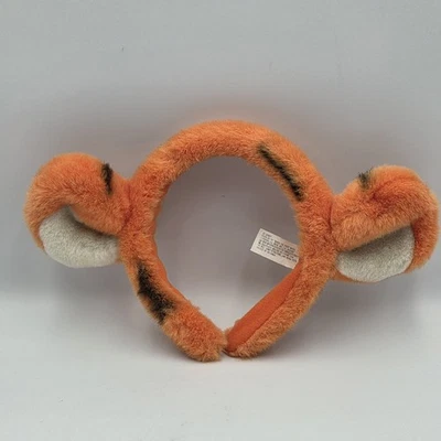 Tiara de pelúcia vintage Walt Disney World tigre orelhas de pelúcia difusas jovens parques da Disney - Imagem 1 de 4