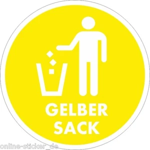 5 Stück Aufkleber Gelber Sack Mülleimer Mülltonne Recycling Mülltrennung 5cm - Bild 1 von 1