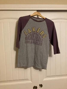 Los Angeles Lakers Junk Food Shirt Small Purple and Gray Vintage Feel NBA GUC - Picture 1 of 3