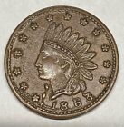 1863 Civil War Token / Indian / Drum, Cannons, Flags.