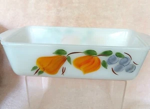 Vintage Gay Fad Fire-King Loaf Dish Fruit on One Side #4091.10lb REDUCED - Picture 1 of 3