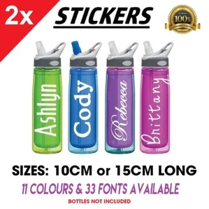 2x Personalised Name Custom Water Bottle Label Stickers School Sports Gym Drink  - Picture 1 of 12