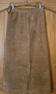 Mujer Preciosa Preswick & Moore Beige Gamuza Cuero Maxi Falda Larga 8 Foto 1 de 4