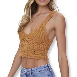 NUOVA canotta Forever 21 marrone acero cotone crot top donna taglia small - Foto 1 di 10