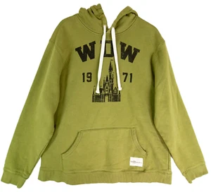 Disney Parks Disney World Graphic Hoodie Men's Size Large Pullover Pockets Green - Picture 1 of 14