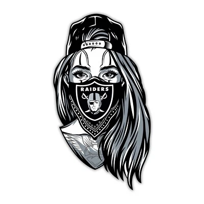 Лас-Вегас рейдеры стикер этикетка Oakland рейдер гангстер девочка виниловая маска бандана - Изображение 1 из 4