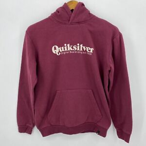 Quicksilver Hoodie Youth L Red Maroon Logo Pullover Pockets