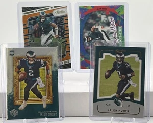 2020 JALEN HURTS Two Rookie Cards + 2024 Parallel & Serial /299 (4 Cards) ๐๐ - Picture 1 of 10